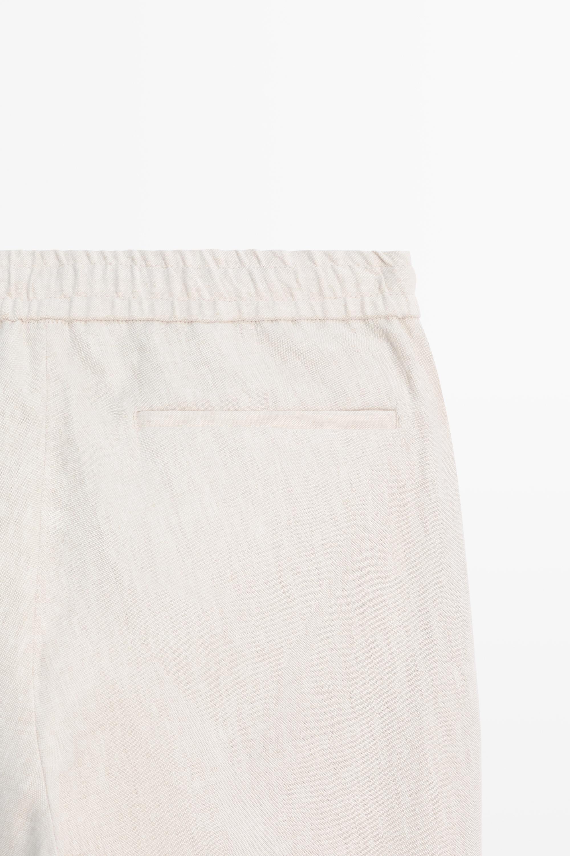 Linen jogger fit trousers